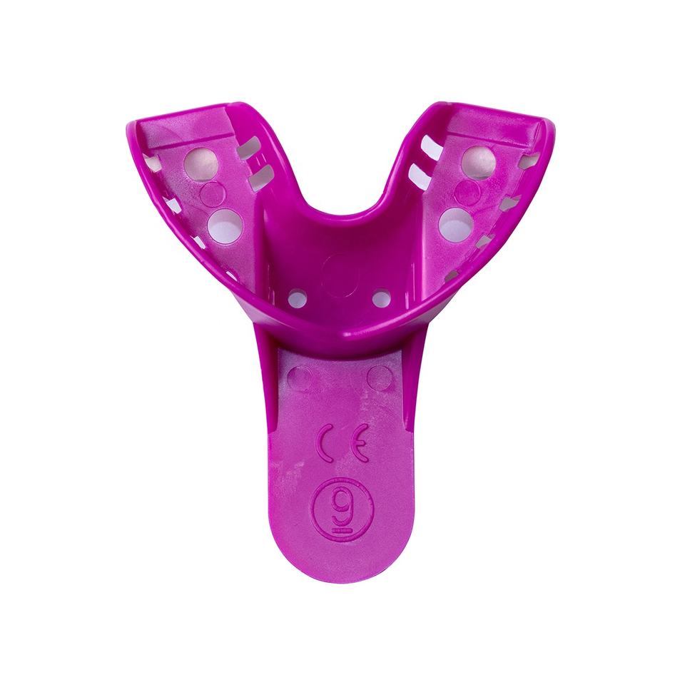 Porte-empreinte jetable porte-empreinte en plastique violet porte-empreinte dentaire