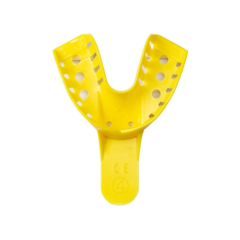 Porte-empreintes jetables porte-empreintes en plastique ABS jaune porte-empreintes dentaires